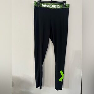 Savage X Fenty Black and Neon Green Leggings